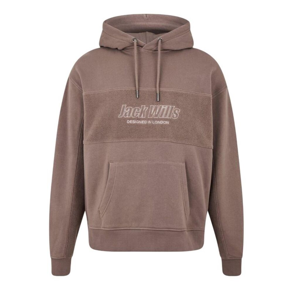 Jack Wills Mens Reverse Hoodie / Brick